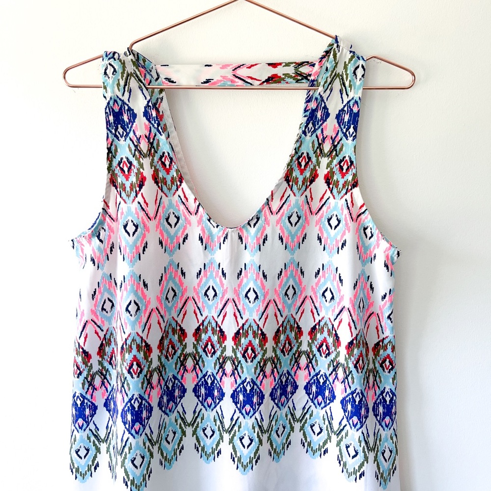 Caramela Tank Top White with colorful pattern